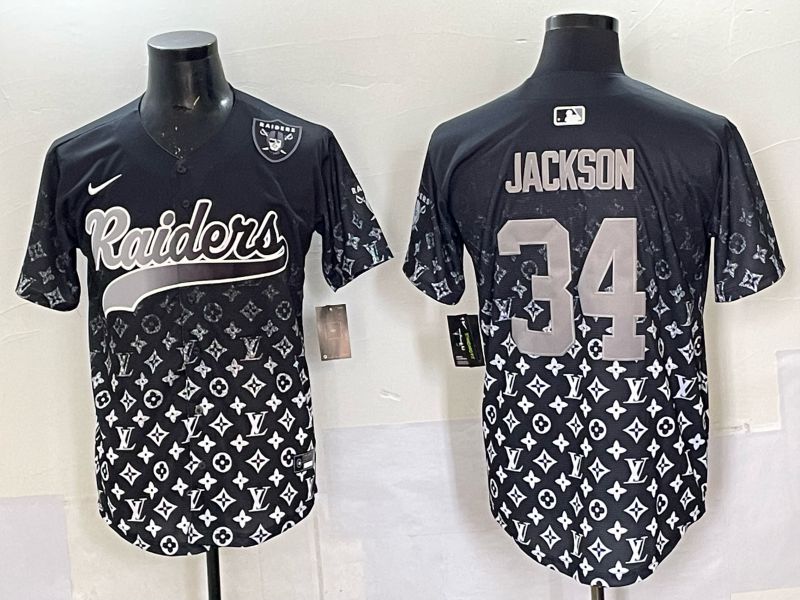Men 2025 Oakland Raiders #34 Jackson black Nike Limited NFL Jersey style 037->san francisco 49ers->NFL Jersey